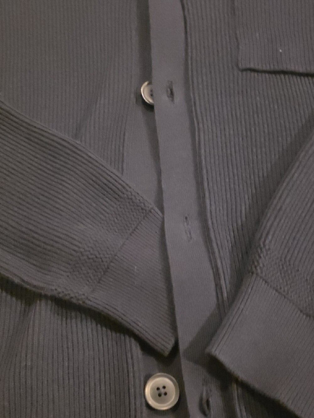 Method Navy Ribbed Long-Sleeve Button-Down Shirt - Picture 4 of 4